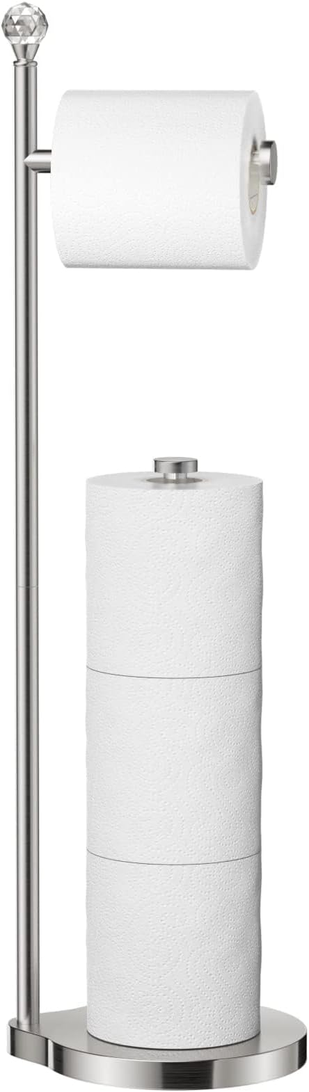 Toilet Paper Holder for Bathroom, Heavy Weighted Metal Free Standing Toilet by Kasunto