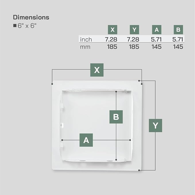 Vent Systems 6'' x 6'' Inch White Metal Access Panel - Image 2