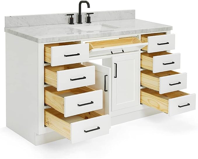 ARIEL Hepburn 61" White Bathroom Vanity - Image 5