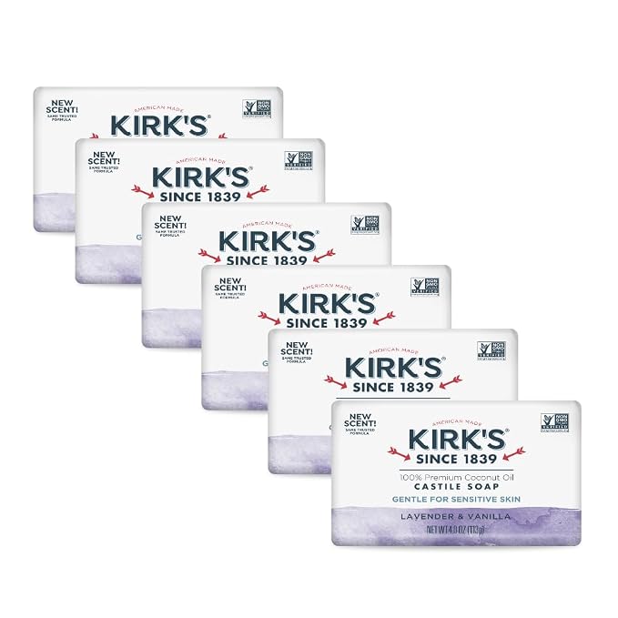 Kirk's Castile Bar Soap for Men, Women & Children by Kirks