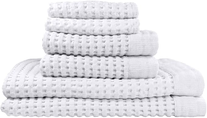 GILDEN TREE Waffle Towel Set Quick Dry Thin | 2 Bath Towels | 2 Hand Towels | 2 by GildenTree