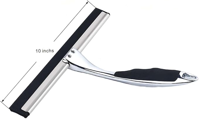 10-Inch Shower Squeegee, Stainless Steel Squeegee - Image 3