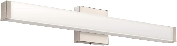 Bathroom Vanity Light Brushed Nickel Square LED 24 inch 14W Dimmable 4000K by Enjoyyourhealthylife