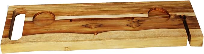 EcoDecors Eleganto 30" Live Edge Solid Teak Bath Caddy Tray - Image 3