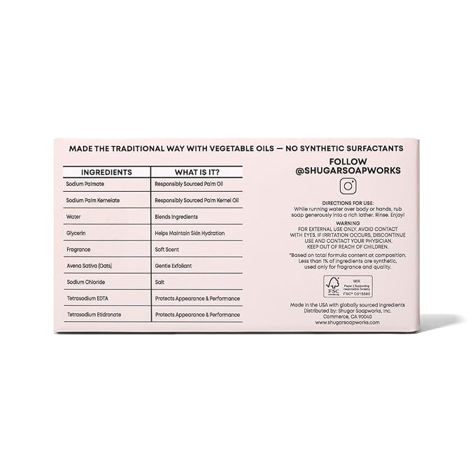 Shugar Soapworks Oatmeal & Coconut 5 oz Beauty Bar Soap 8-Pack | Plant-Based - Image 11
