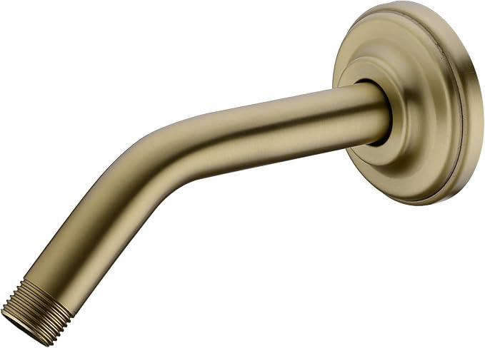 6 Inch Brushed Gold Angled Shower Arm by DIKUROOMS