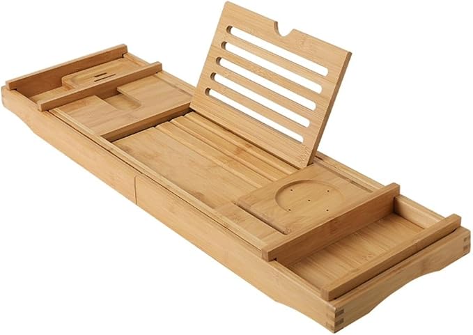 Expandable Bath Tray, Wooden Bathtub Tray Caddy by Unknown