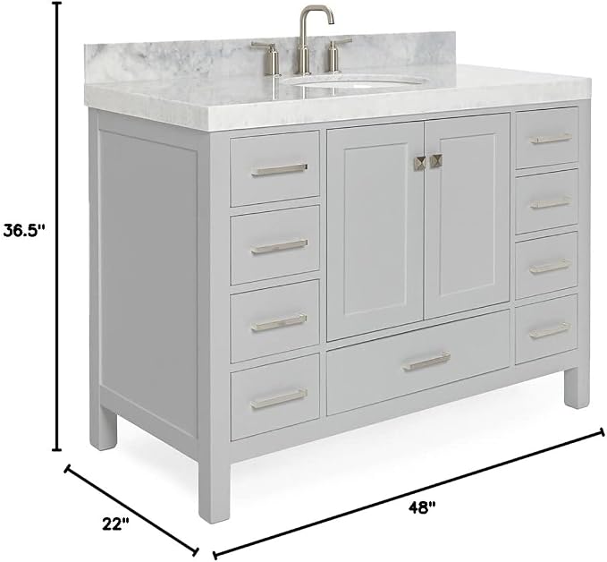 ARIEL Bathroom Vanity 48" Grey - Image 3