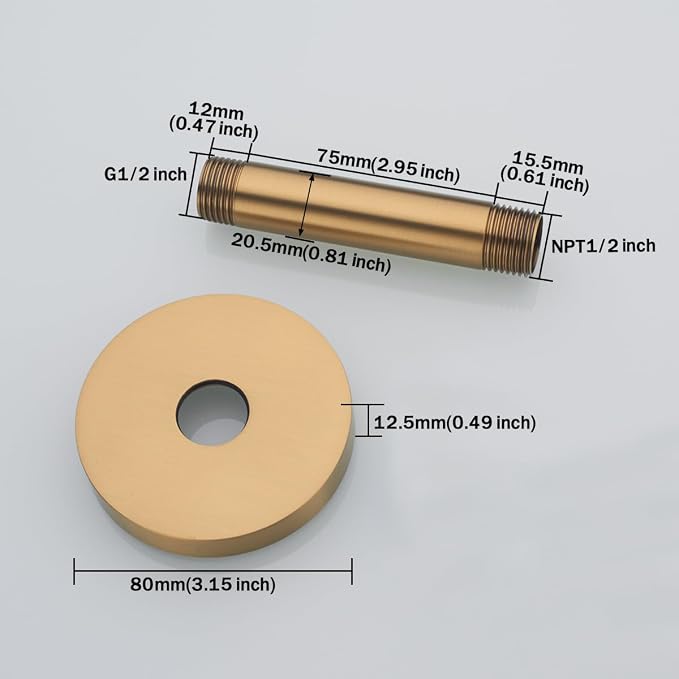 RANDOM Champagne Bronze Shower Arm - Image 8