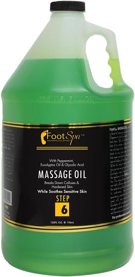 Foot SPA - Massage Oil, Eucalyptus Extract, 128 Oz - Professional Full Body by FootSpa