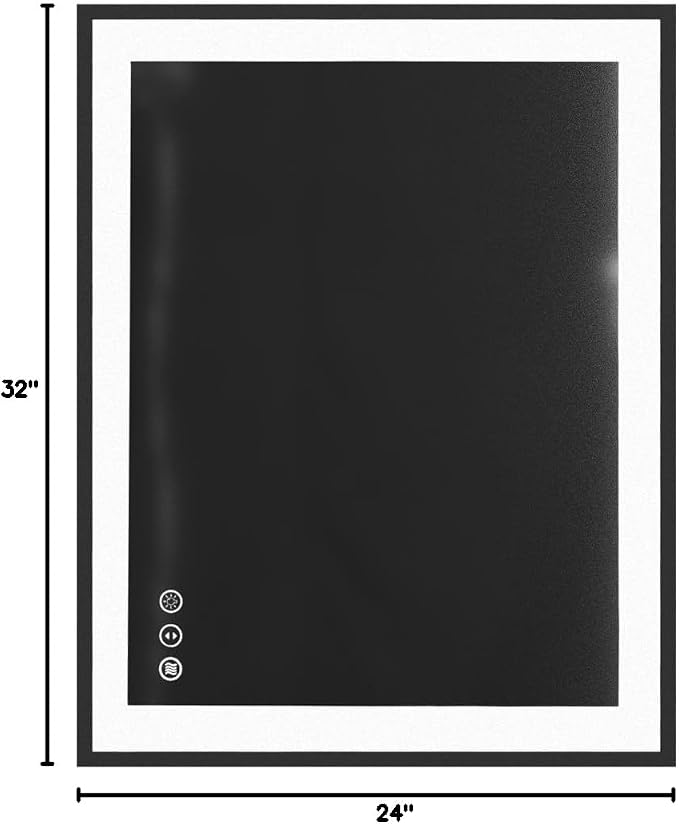 ISKM Framed LED Mirror for Bathroom 32"x24", Dimmable LED Bathroom Mirror - Image 7