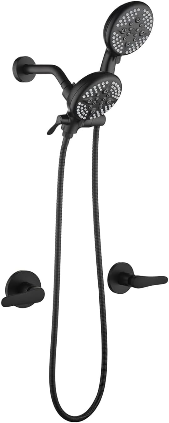 2 Handle Shower Faucet Shower System Complete 2 in 1 Shower Combo Set by SHAMANDA