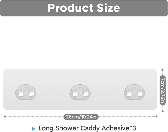 Shower Caddy Adhesive Replacement, Transparent Strong Adhesive Hooks, No - Image 2