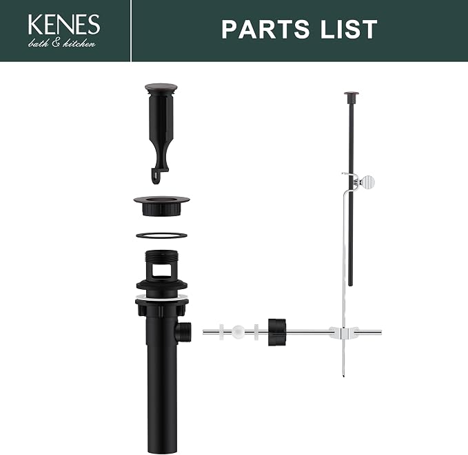 KENES Oil Rubbed Bronze Bathroom Sink Drain Assembly - Image 9