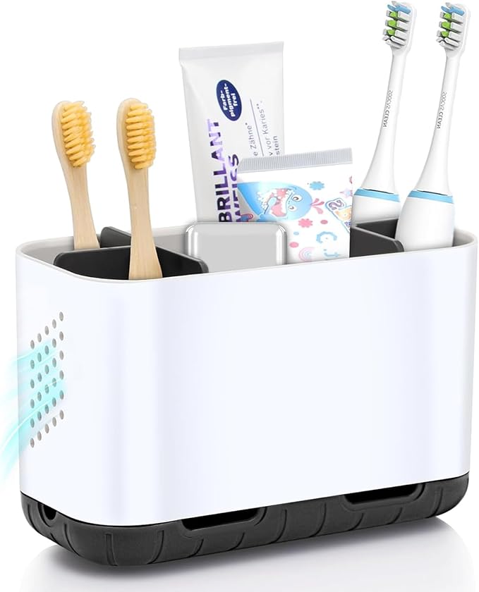 Toothbrush Holders for Bathrooms, Electric Toothbrush and Toothpaste Holder by LAFARA