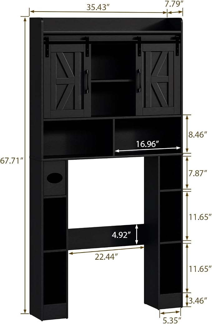 Farmhouse Storage Cabinet Over Toilet - Image 2