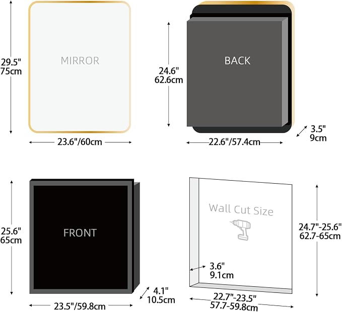 Rectangle Bathroom Medicine Cabinet - Image 4