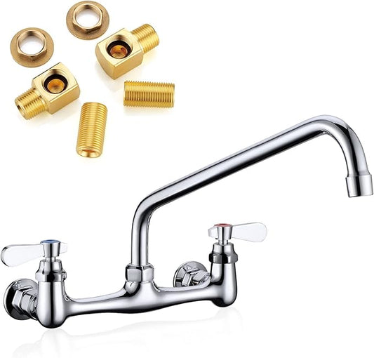 Wall Mount Faucet 14 Inches Swivel Spout Commercial Sink Faucets 8 Inches by Favorpo