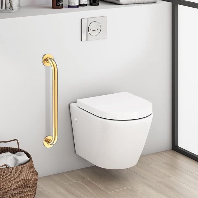 24 Inch Anti Slip Shower Grab Gold, Munzong Bathroom Grab Bar, Knurled Bathroom - Image 6