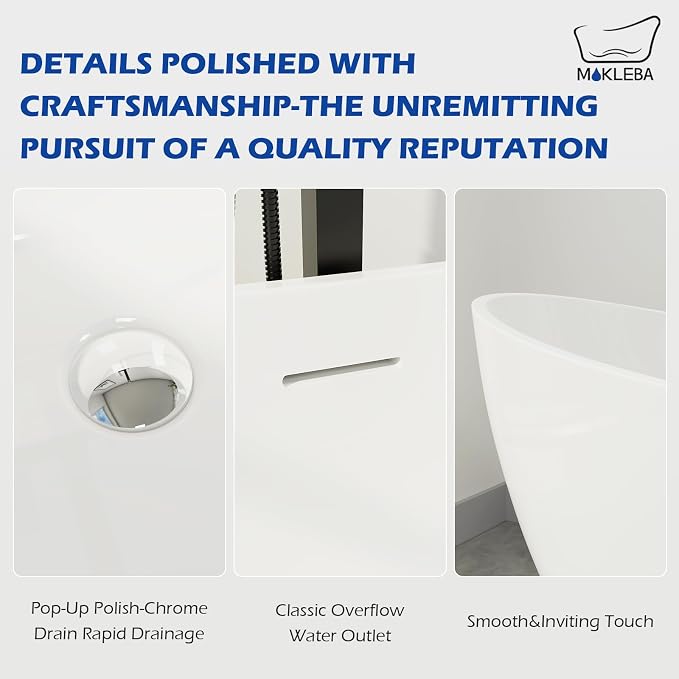 62" Lucite Acrylic Freestanding Bathtub, Double Slipper Shape Contemporary - Image 2