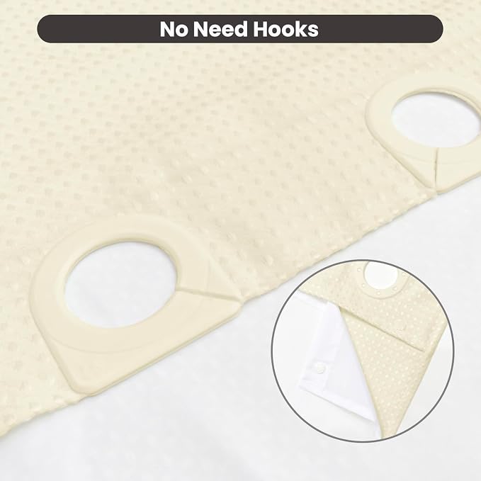 Inhousolu No Hook Waffle Weave Shower Curtain - Image 5