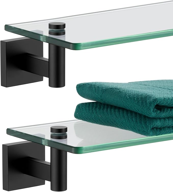 KOKOSIRI Bathroom Shelves Glass Floating Shelf 20-Inch by KOKOSIRI