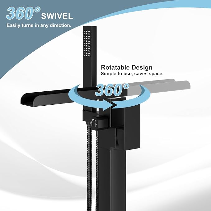 Freestanding Bathtub Faucet, Floor Mount Bathtub Faucet - Image 3