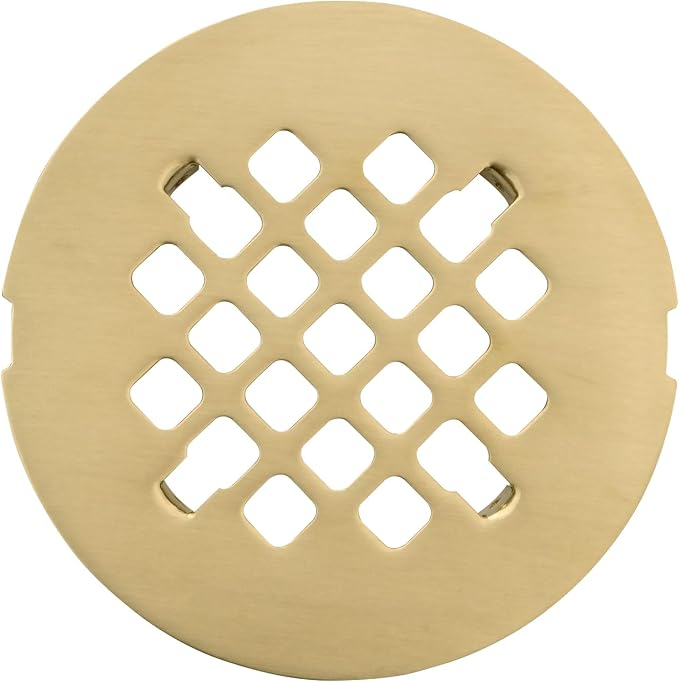 4 ¼” Brushed Light Gold Snap-in Shower Drain Cover by OrangeDesignProductionCo