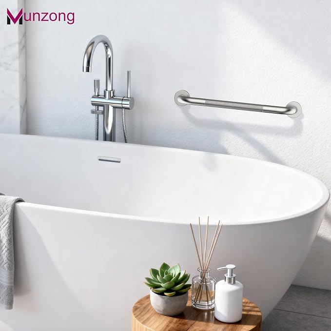 16 Inch Anti Slip Shower Grab Bar, Munzong Stainless Steel Handicap Grab Bars - Image 2