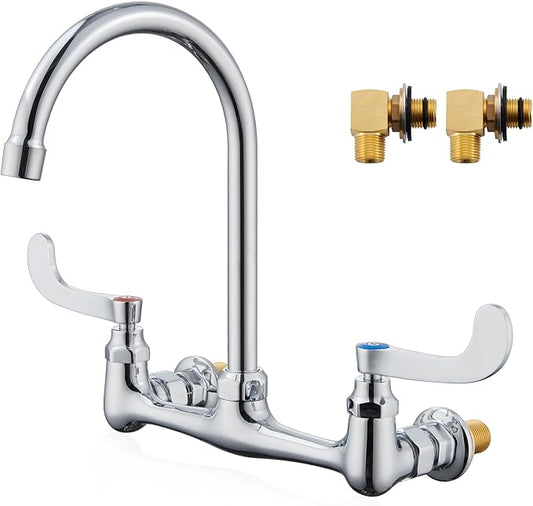 Wall Mount Commercial Sink Faucet Long Handles Wall Mounted Kitchen Faucet 8 by Favorpo