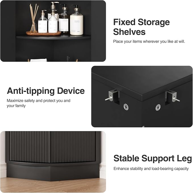 Corner Bathroom Cabinet, Modern Small Corner Cabinet - Image 6