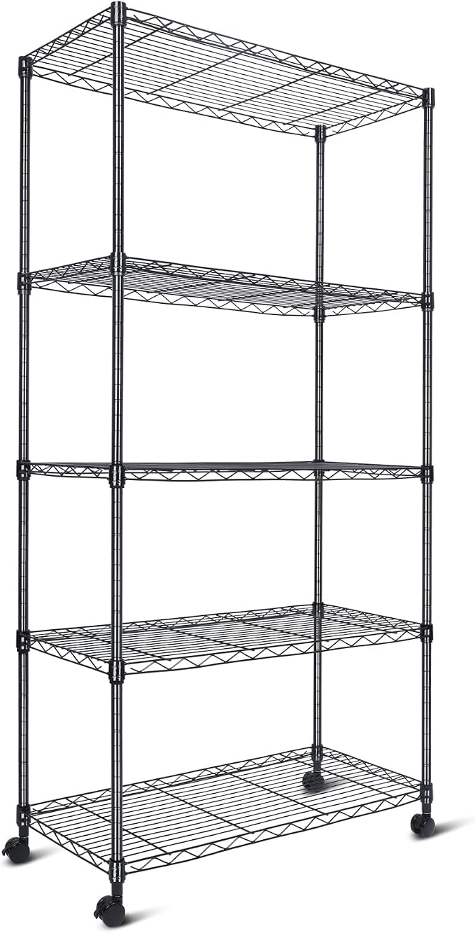 Whitmor 5 Tier Shelving Unit, Adjustable Storage Shelves by Whitmor