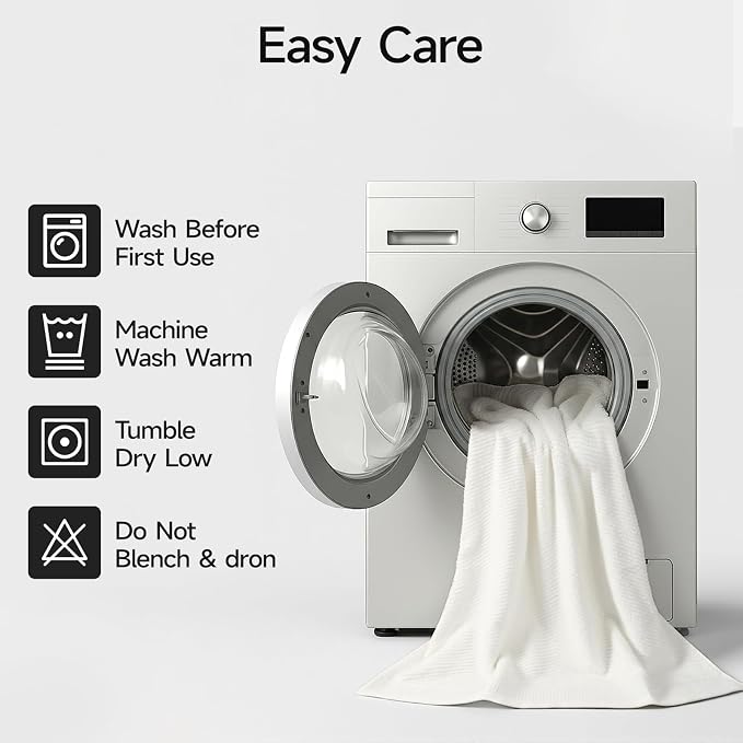 REDKISS Luxury Bath Towel Set of 8, 100% Cotton Bathroom Towels Set - Image 6