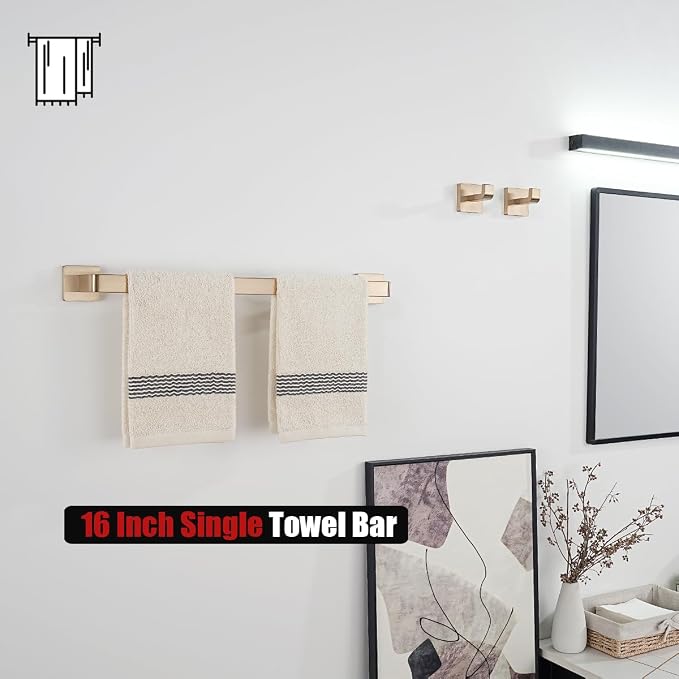 JQK Champagne Bronze Towel Bar, 16 Inch 304 Stainless Steel Thicken 0.8mm Towel - Image 6