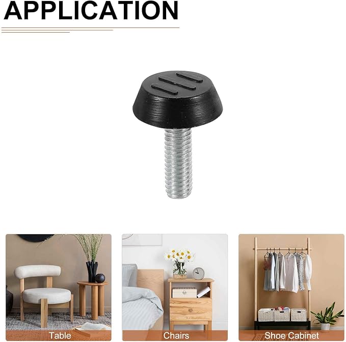 M6x16x22mm Screw on Furniture Glide Leveling Feet - Image 4