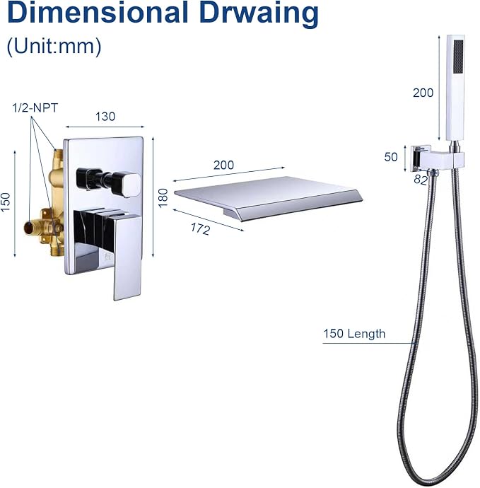 TapLong Wall Mount Bathtub Faucet - Image 6
