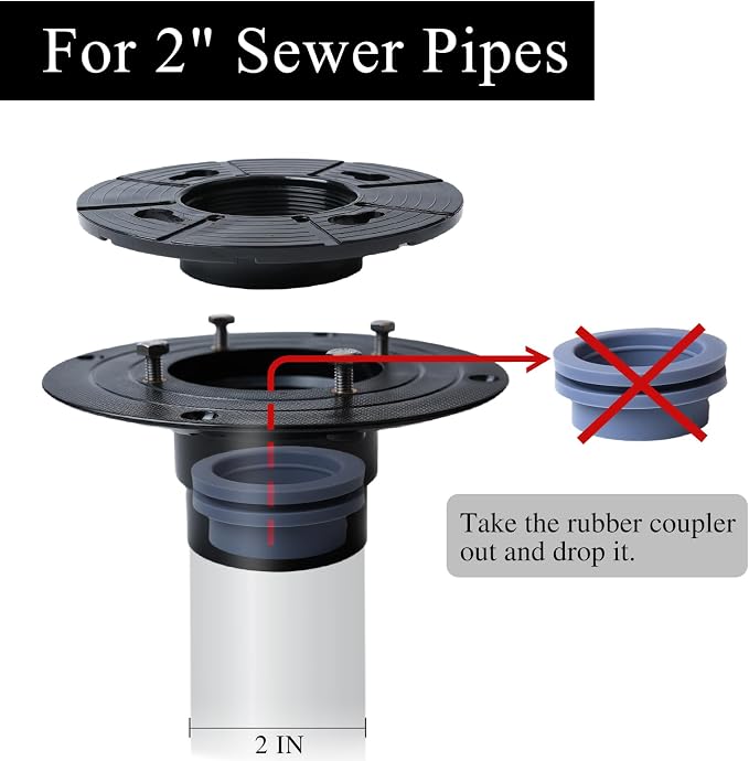 4 Inch Square Shower Drain, SUS 304 Stainless Steel Shower Drain - Image 2