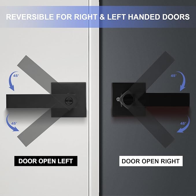 Privacy Door Levers, 10 Pack Matte Black Door Handles Heavy Duty Bed and Bath - Image 6