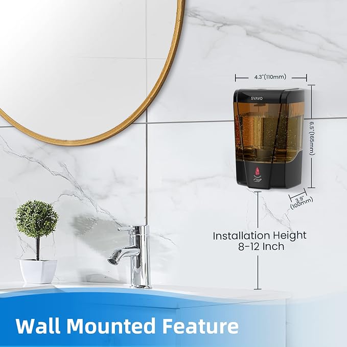 SVAVO Automatic Soap Dispenser Hand Soap Dispenser Wall Mount 600m/21fl.oz - Image 2