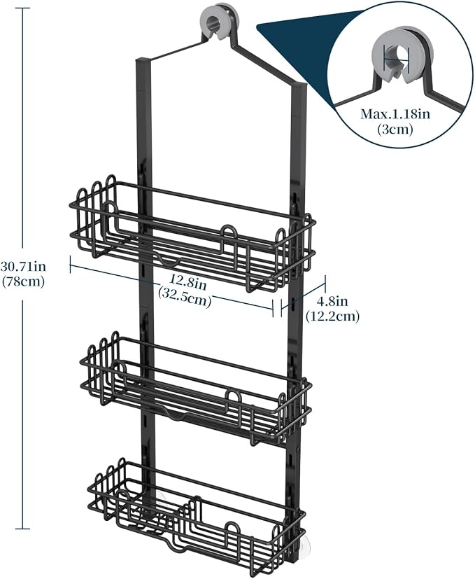 Consumest Shower Caddy Hanging – Rustproof Over Shower Head Hanger - Image 6