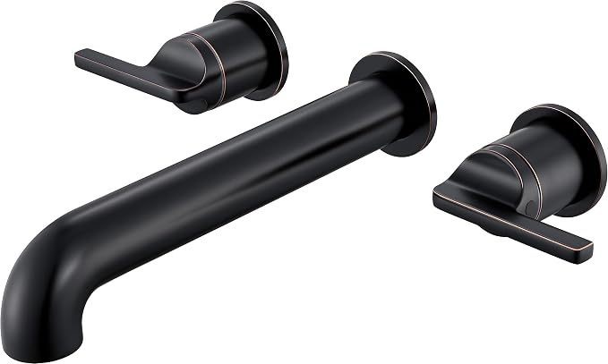 SITGES Solid Brass Wall Mount Tub Filler, High Flow Bathtub Faucet Set by SITGES