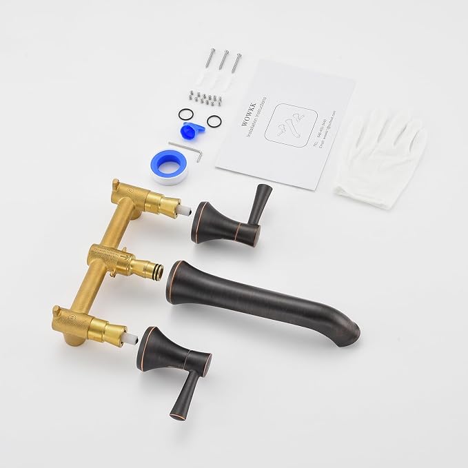 Wall Mount Tub Filler Brass Tub Faucet Oil Rubbed Bronze Bathroom Bathtub - Image 7