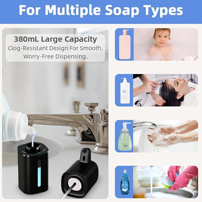 Automatic Liquid Soap Dispenser, 9 Adjustable Levels, 380ml/12.8oz, Auto - Image 6