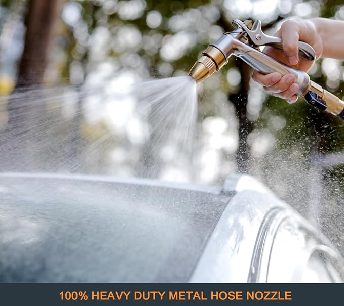 ESOW Garden Hose Nozzle, 100% Heavy Duty Metal Spray Gun - Image 2