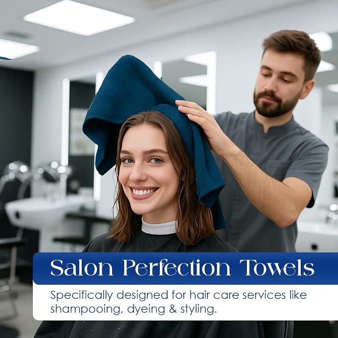 DAN RIVER 100% Cotton Salon Towels Set – 16x26 inches, Highly Absorbent and - Image 6