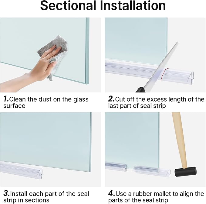 AmazerBath 3PCS Shower Door Bottom Seal - Image 6