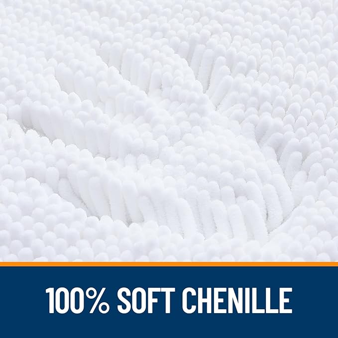 OLANLY Bathroom Rugs 47x32, Extra Soft Absorbent Chenille Bath Rugs, Rubber - Image 3