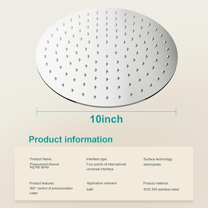 All Metal Rain Shower Head - Image 2