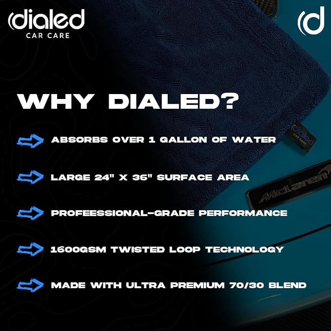 Dialed Drying Towel 1600 GSM, Premium 70/30 Blend Microfiber - Image 4