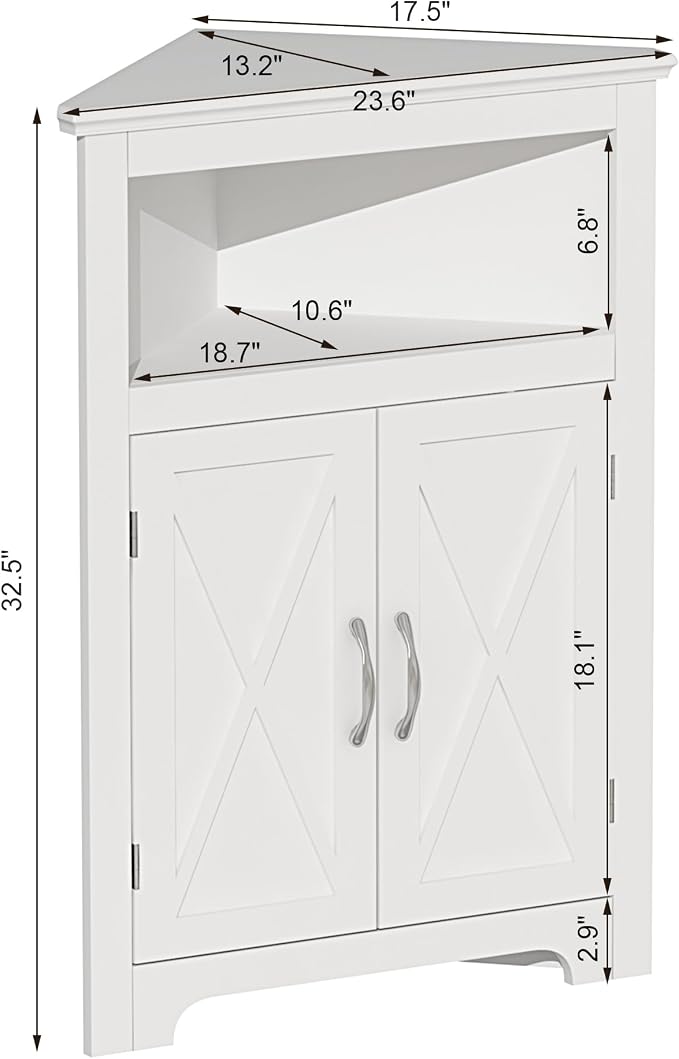ChooChoo Corner Storage Cabinet, Small Corner Cabinet - Image 2